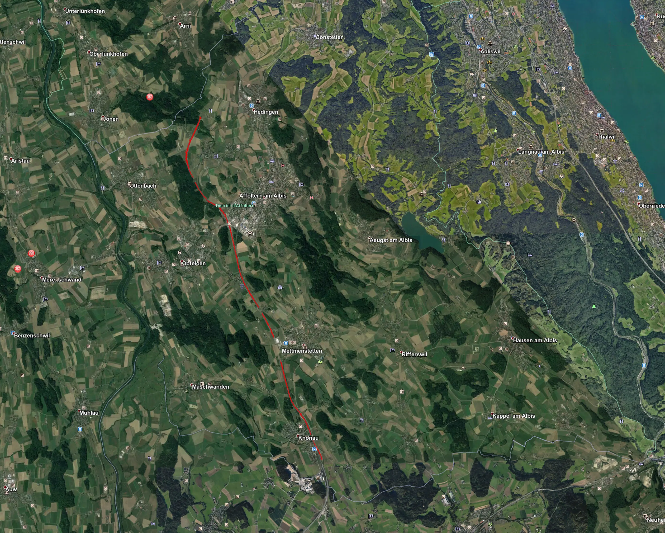 EnergyPier Knonauer Amt tracé